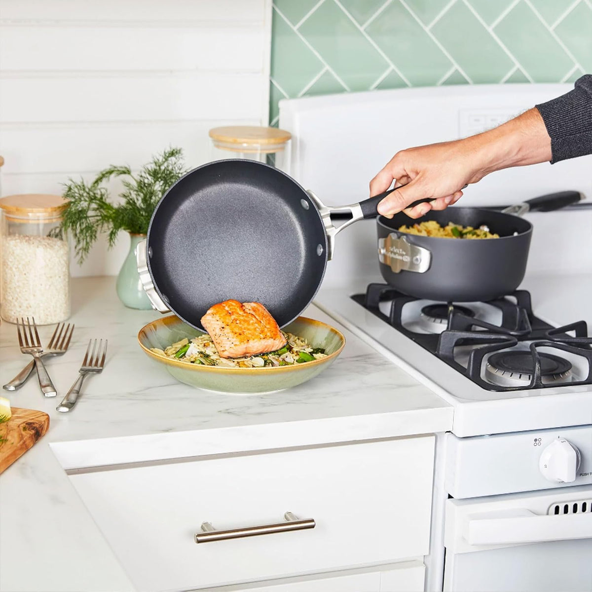 10 Piece Hard Anodized Nonstick Pots and Pans Cookware Set X504261