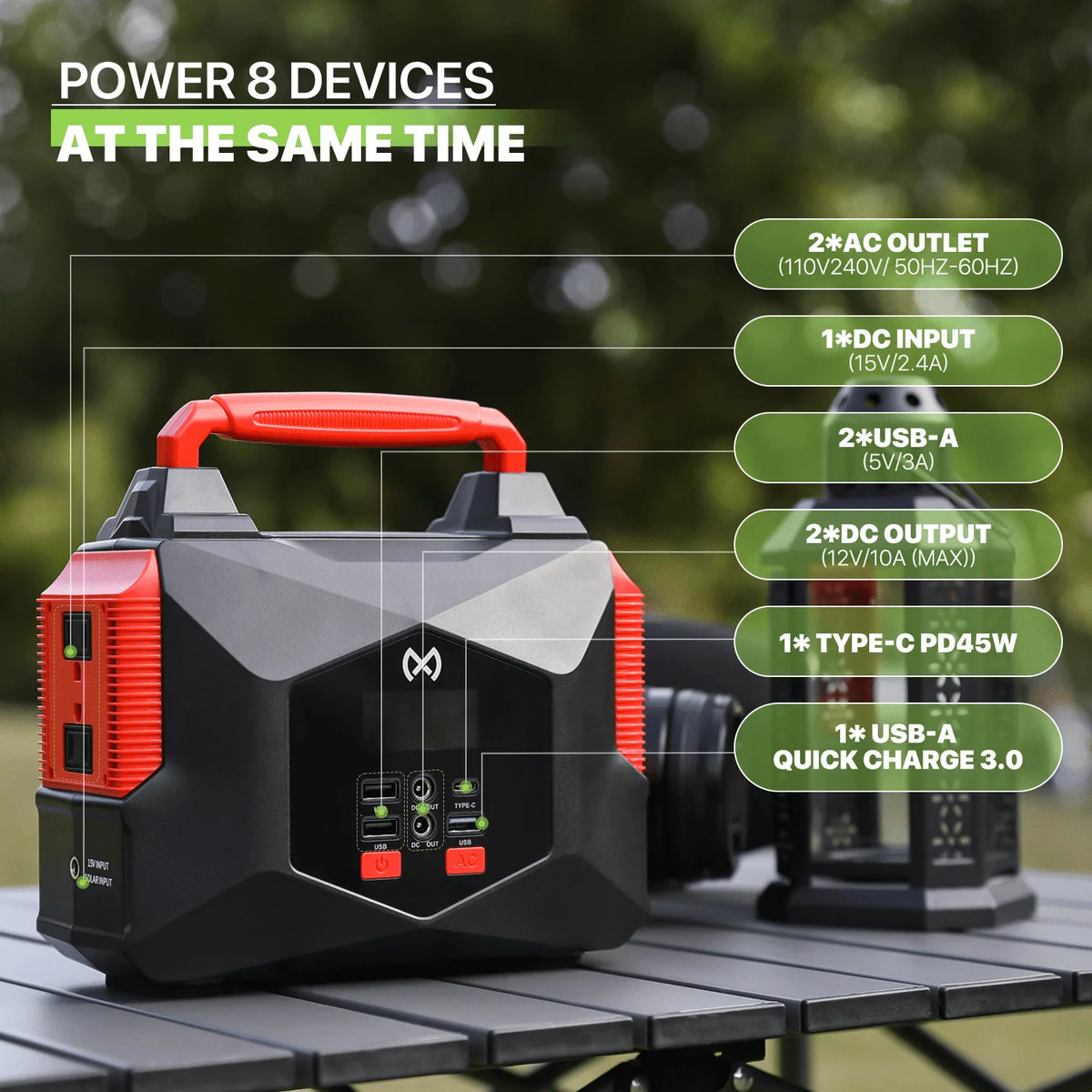 12V 300W 10A Portable Power Station 250Wh Lithium Battery with LED Light S48478