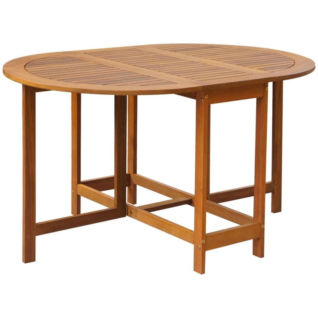 5 Piece Folding Outdoor Dining Set Solid Acacia Wood W579712