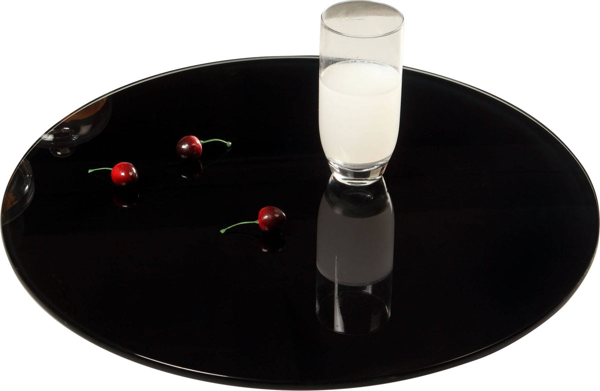 24-Inch Glass Black Round Rotating Tray Z6806