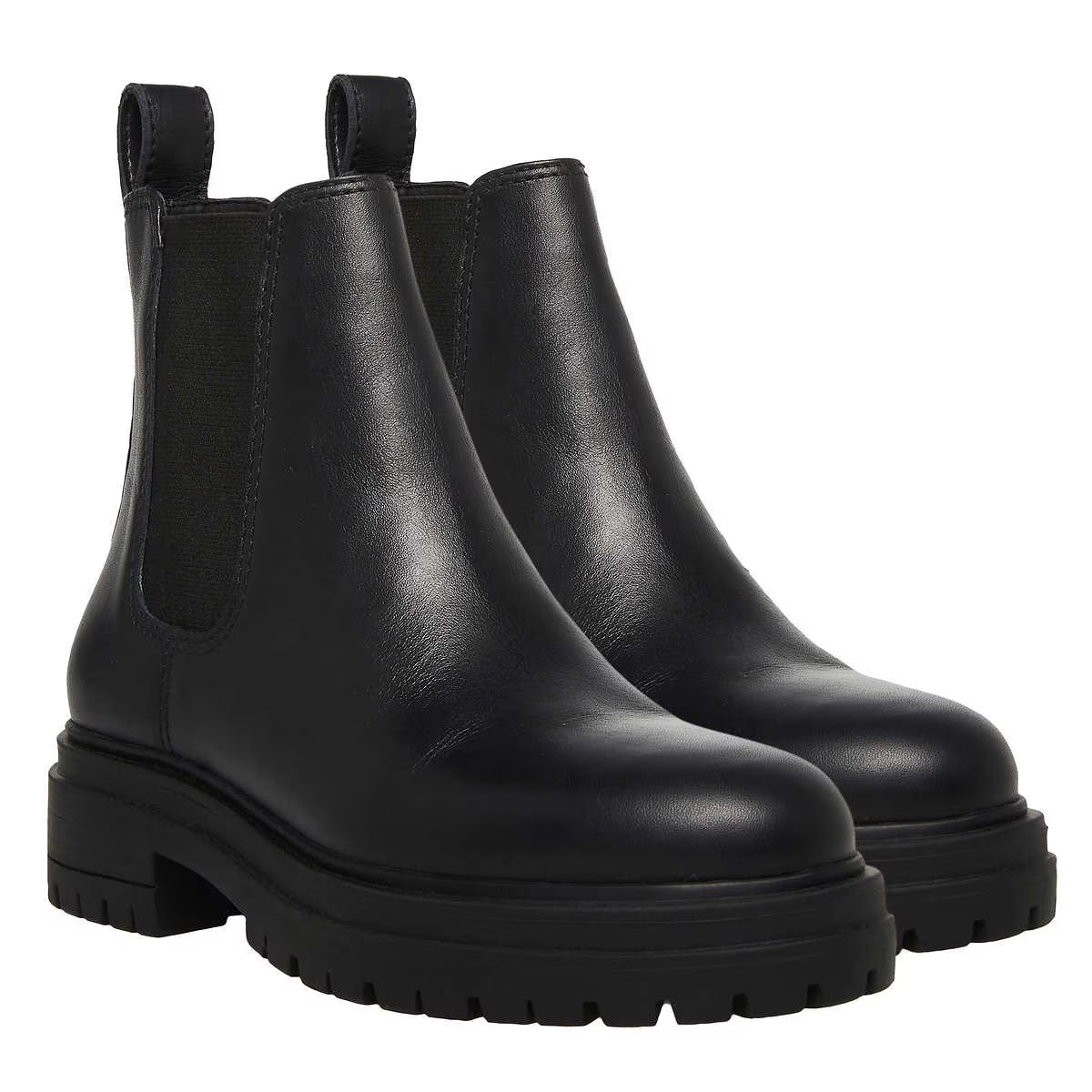 Black Genuine Leather Chelsea Booties B8938
