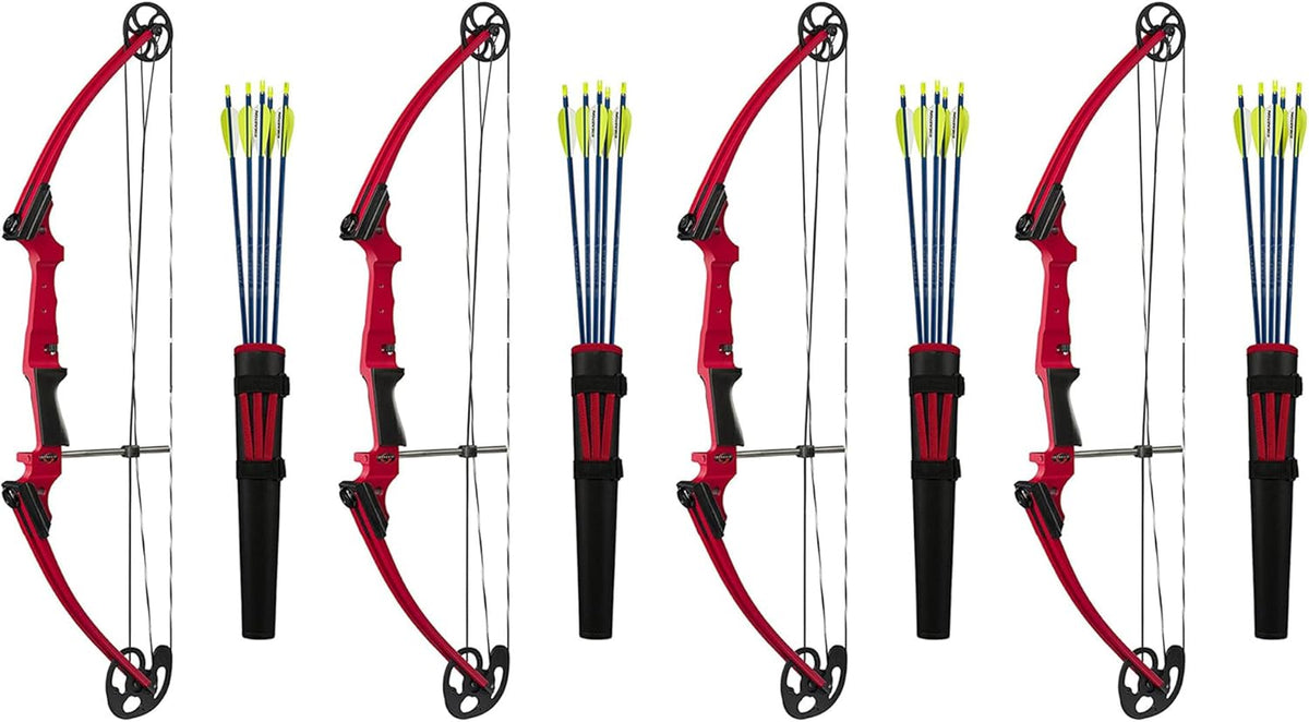 Red 4 Pack Adjustable Draw Length Compound Bow Z992180