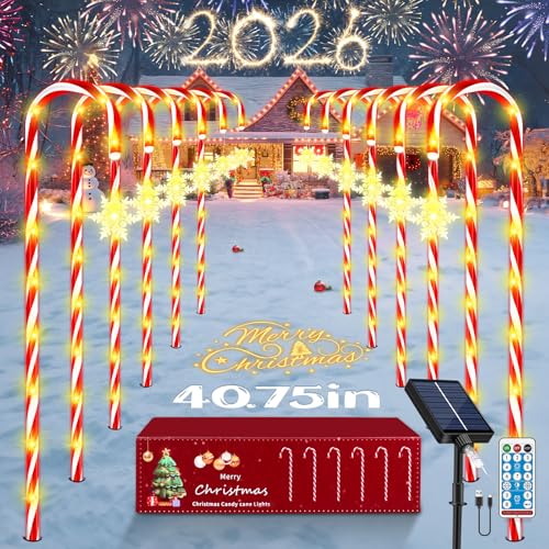 24 Pack Solar Candy Cane Lights with Remote T1200