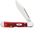 Pocket Worn 3.63" Blade Red Bone Handle Mini Copperlock Knife K3869