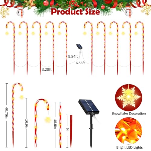 24 Pack Solar Candy Cane Lights with Remote T1200