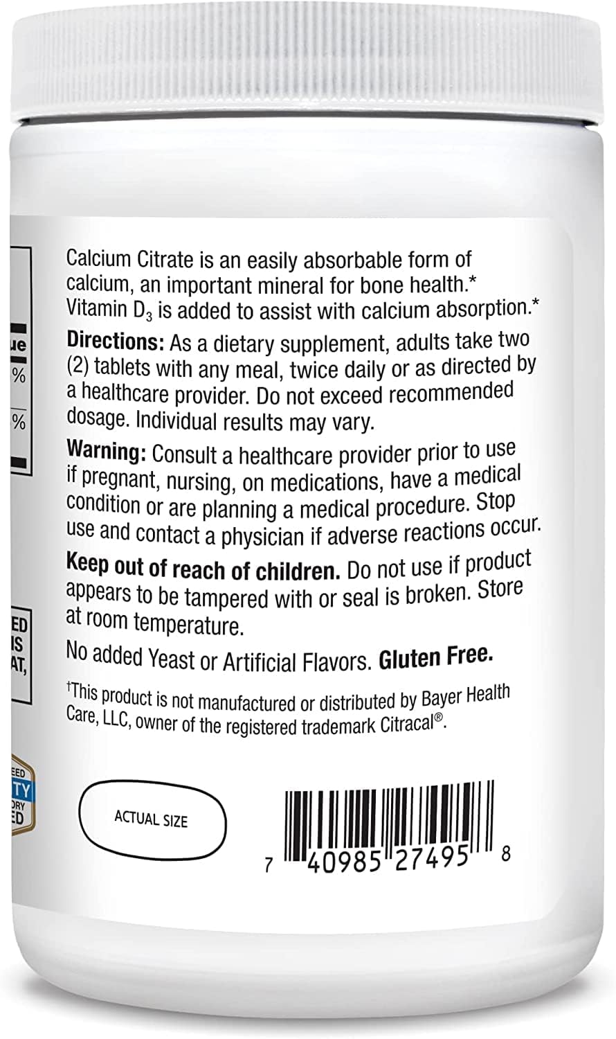 400 Tablets Calcium Citrate + D3 (2 Pack) P862611