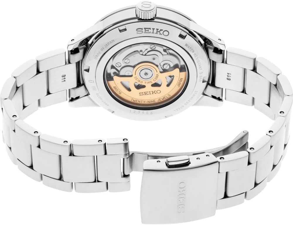 Black Dial Silver Stainless Steel Band Automatic Watch S138