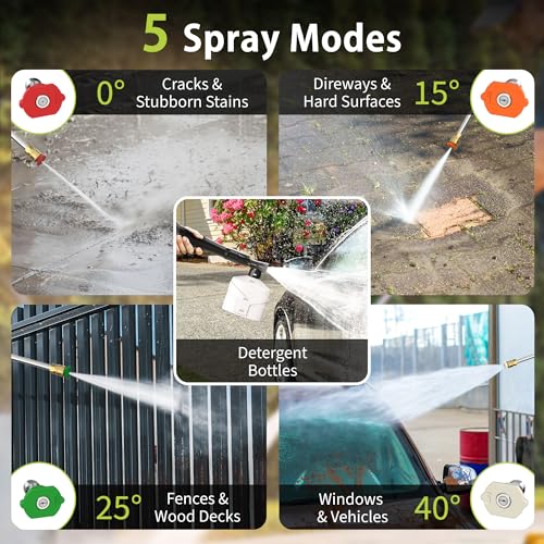 4000 PSI Electric Pressure Washer, 1900W Motor, 4 Adjustable Nozzles, 32.81ft Hose, Foam Cannon L542547