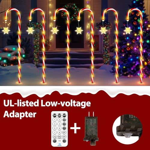 24 Pack Solar Candy Cane Lights with Remote T1200