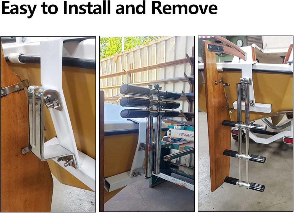 Telescopic Stainless Steel 3 Step Dive Boat Ladder K846387