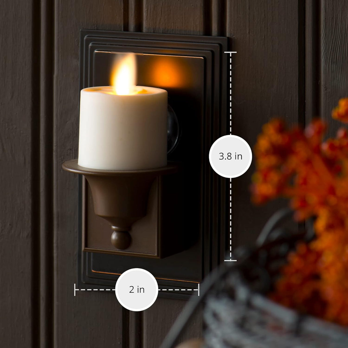 Set of 2 Flameless Candle Nightlight (Bronze) Y5601
