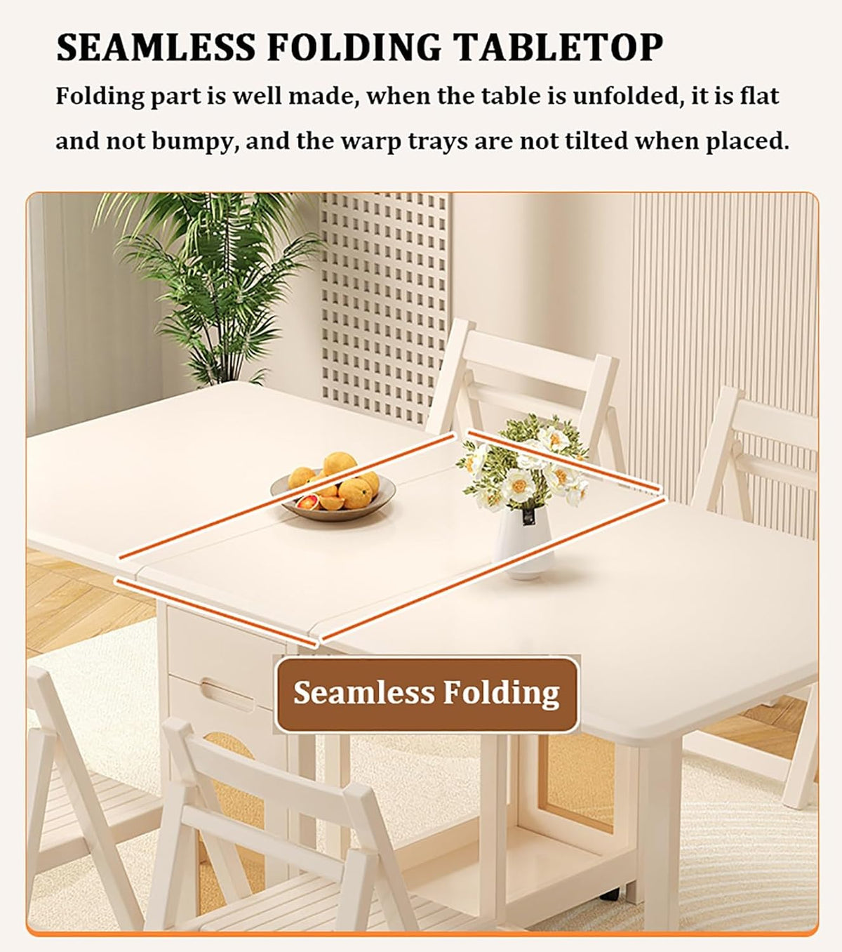 Folding Dining Table with 4 Chairs and 1 Storage Drawer O1173