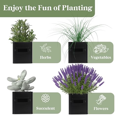 Indoor Herb Garden Planter Set with Tray, White O152