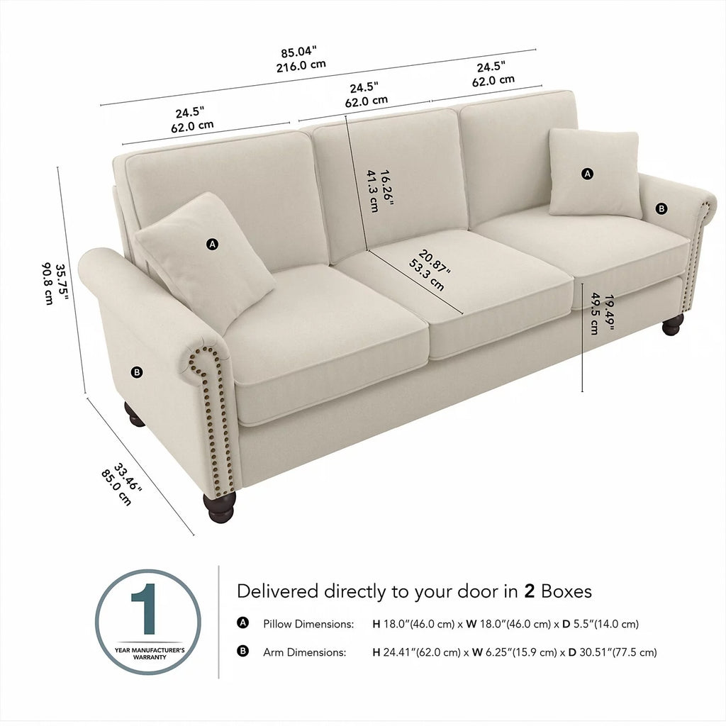 Cream Herringbone Fabric Sofa R954012