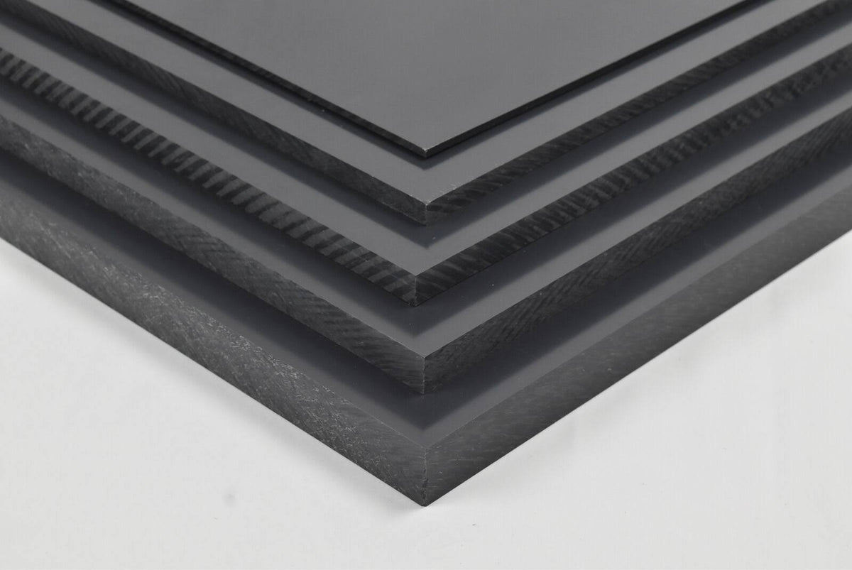 Dark Gray PVC Chemical Resistant Plastic Sheet 1 inch x 12 inch x 24 inch V376319
