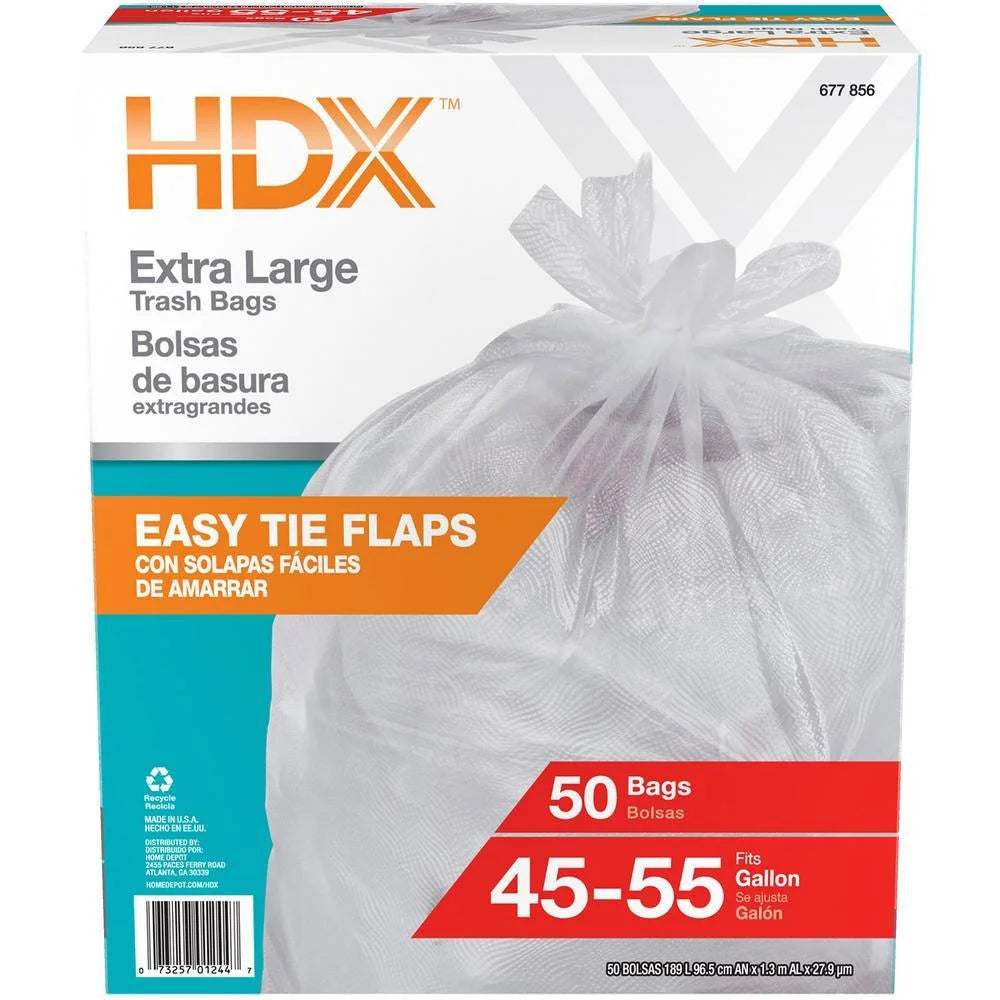 50 Gallon Clear Trash Bags (50-Count) Q89341