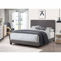 Gray Queen Faux Leather Low Profile Bed G82105