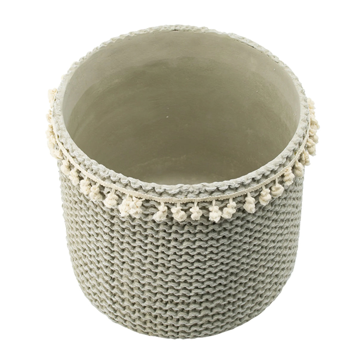 Large Round Basket Planters with Tassel - 13.75" - 2ct T943