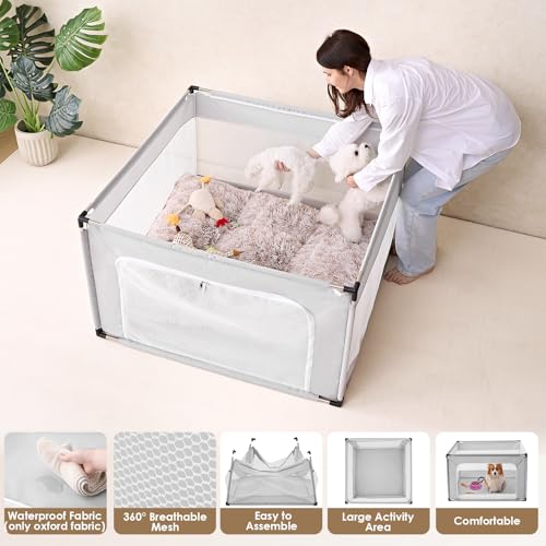 42x42x26 Inches Dog Playpen with Door Y3601