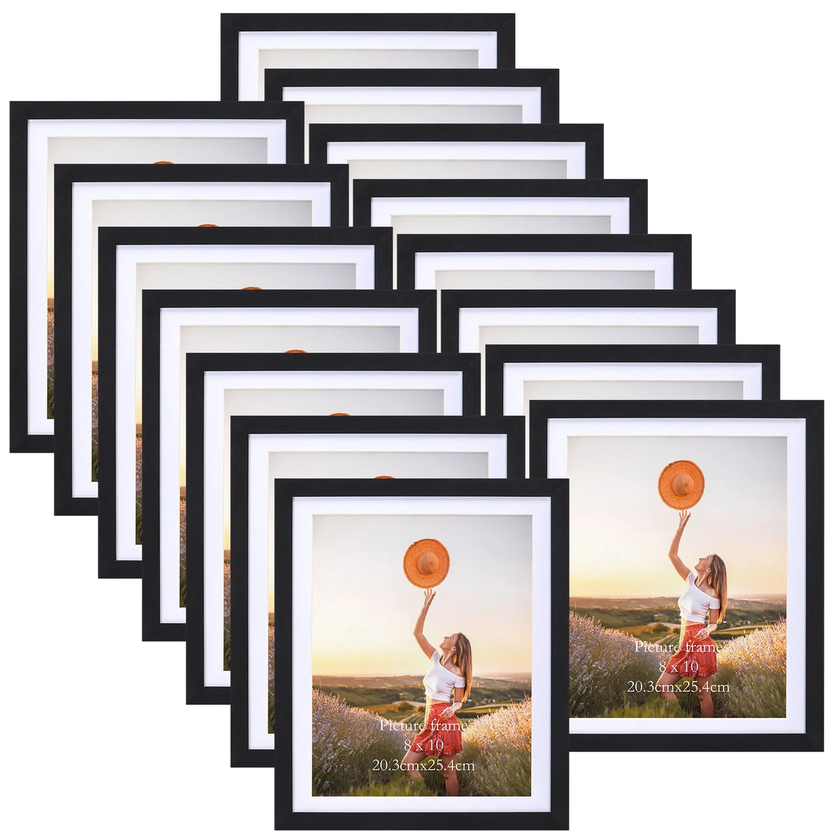 Black 8 x 10 Picture Frames Set of 15 V3948
