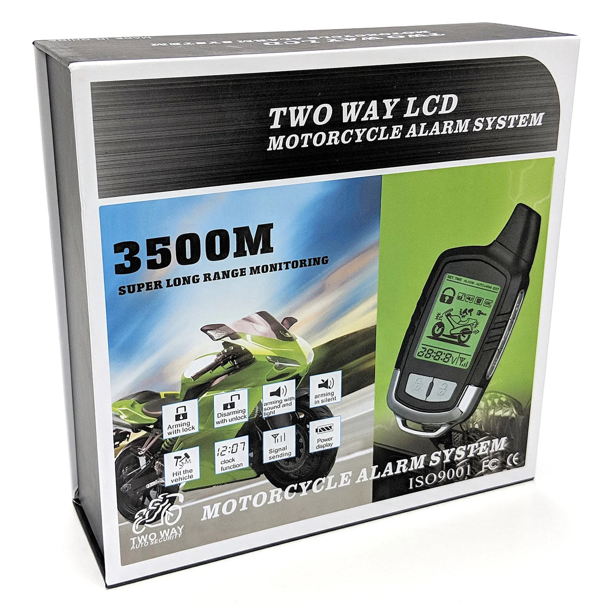 2 Way Motorcycle Alarm Pager Remote Engine Start I801026