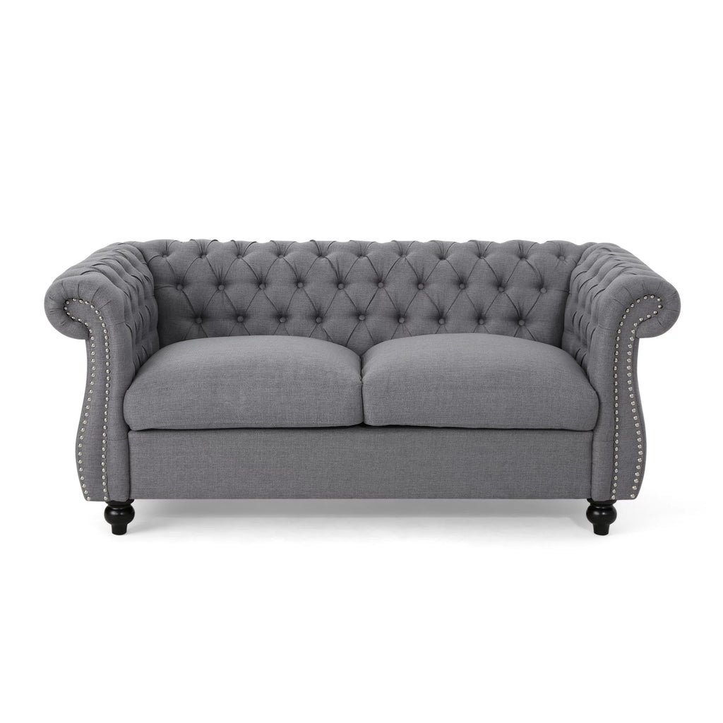 Dark Gray Fabric Loveseat Sofa Z86452