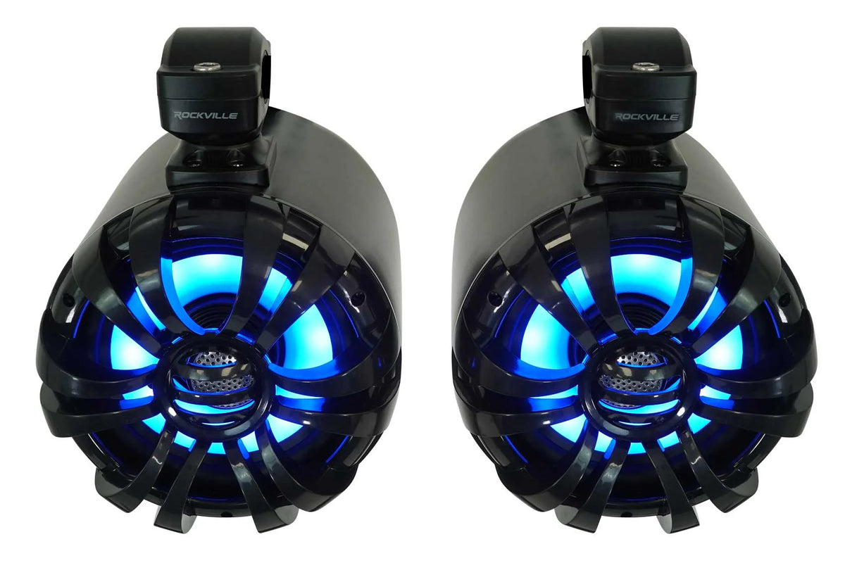 6.5" LED Black Marine Wakeboard Tower Speakers with Radio K824