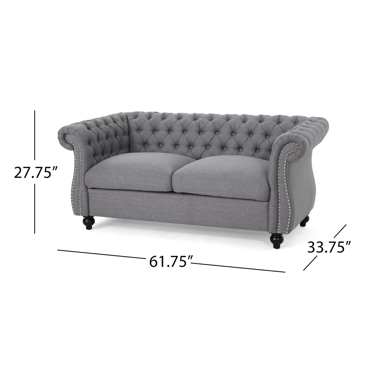 Dark Gray Fabric Loveseat Sofa Z86452