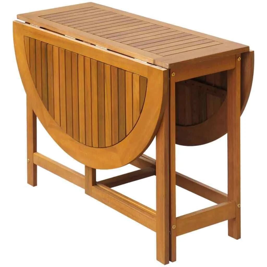 5 Piece Folding Outdoor Dining Set Solid Acacia Wood W579712