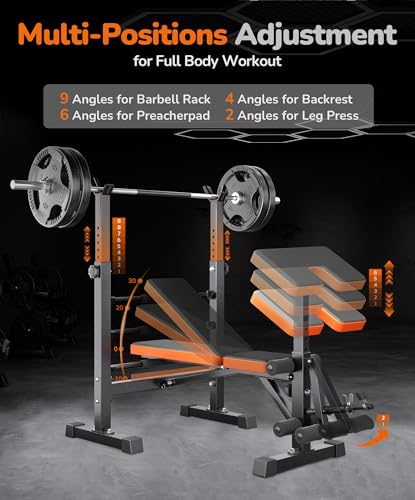 6 in 1 Adjustable Weight Bench Set O882