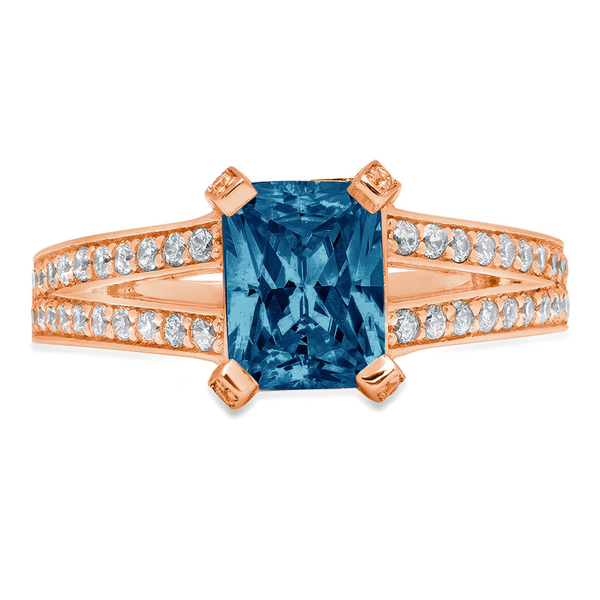 14k Rose Gold London Blue Topaz Ring Size 7 D805