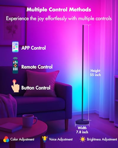 Corner Floor Lamp, Smart RGB LED Color Changing Standing Lamp V717