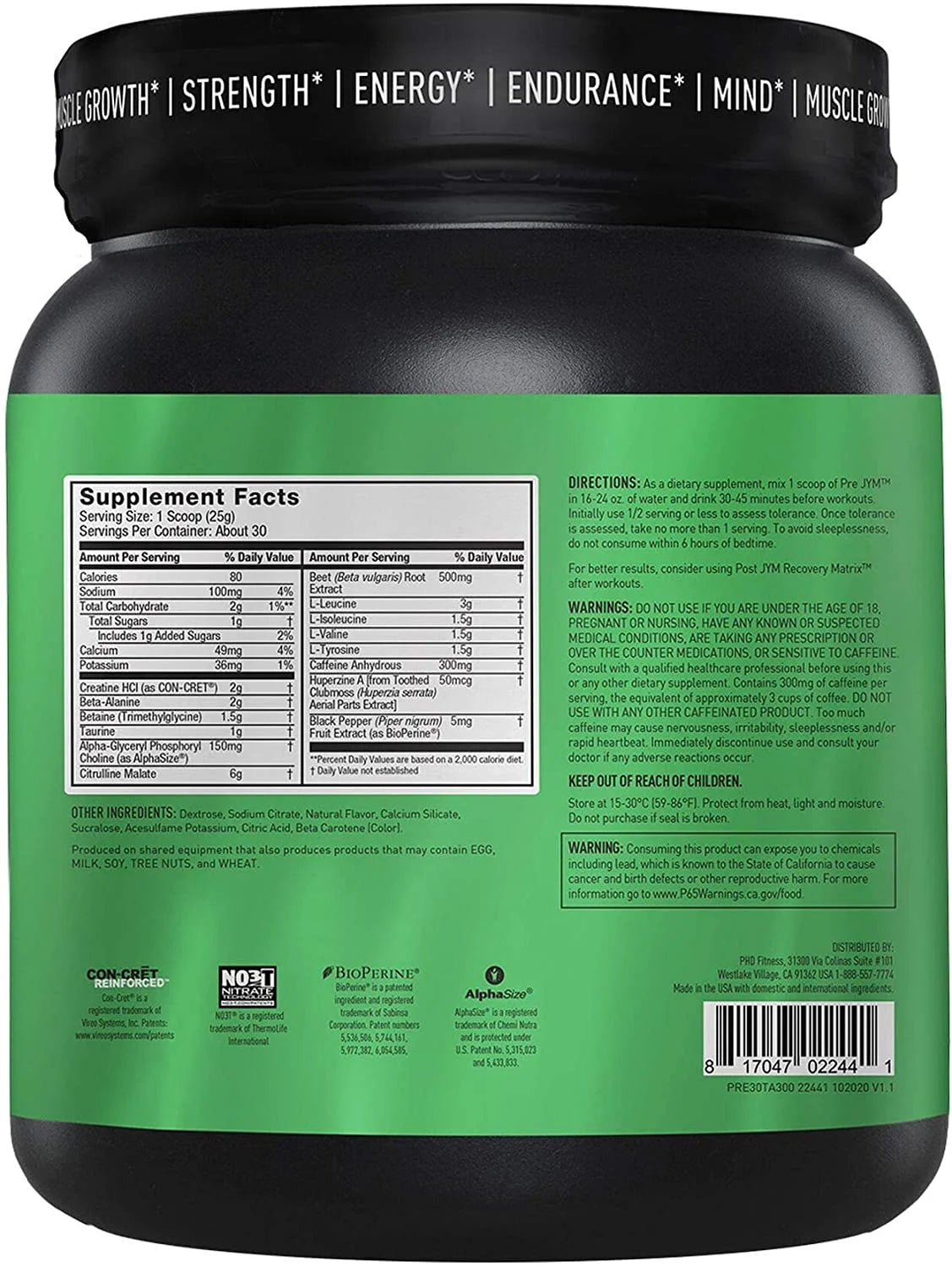 Pre Workout Powder Tangerine 30 Servings G810884