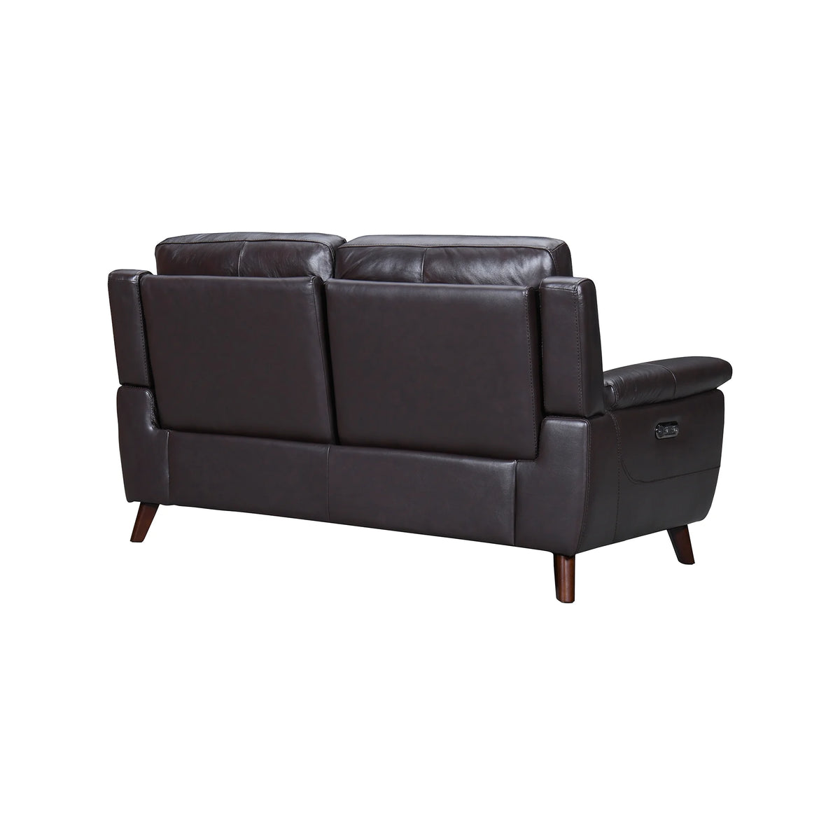 Brown Leather Power Recliner Loveseat with USB N51379