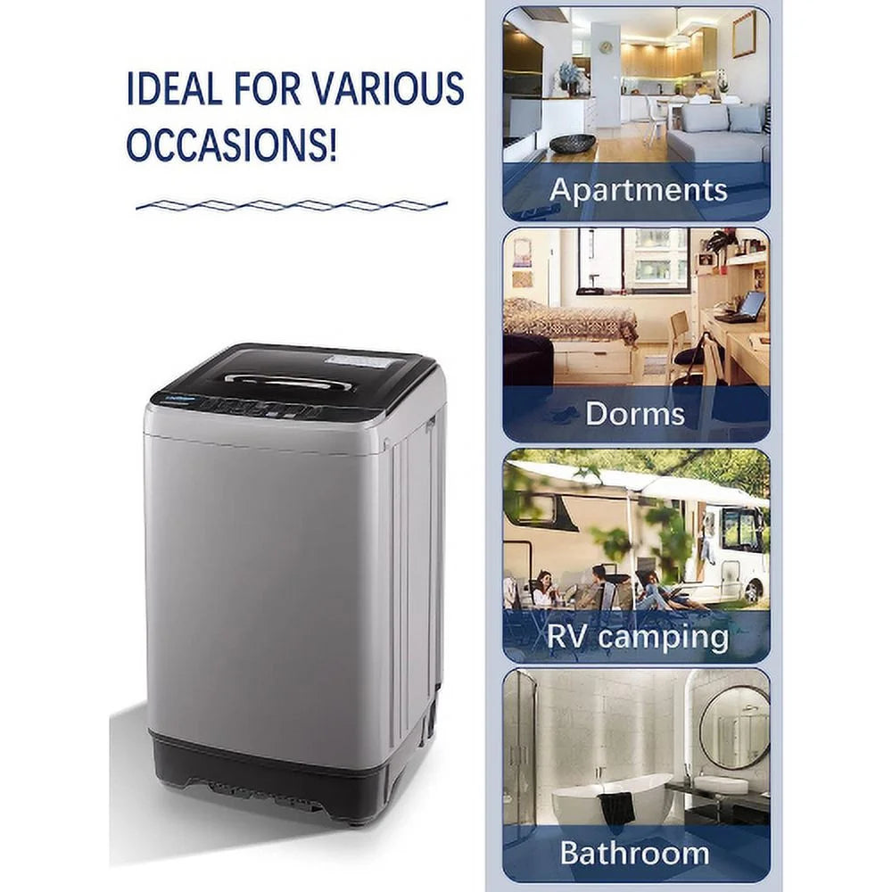 17.7 lbs Portable Compact Washing Machine with Drain Pump J241361