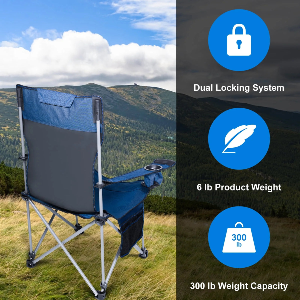 Adjustable Outdoor Folding Chair with Footrest I3034