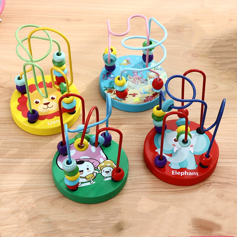 Wooden Colorful Bead Maze Toy Q33446