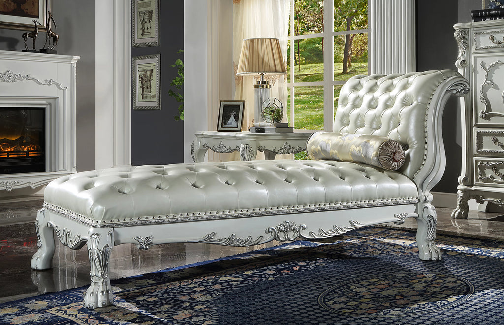 Faux Leather Button Tufted Chaise O164455