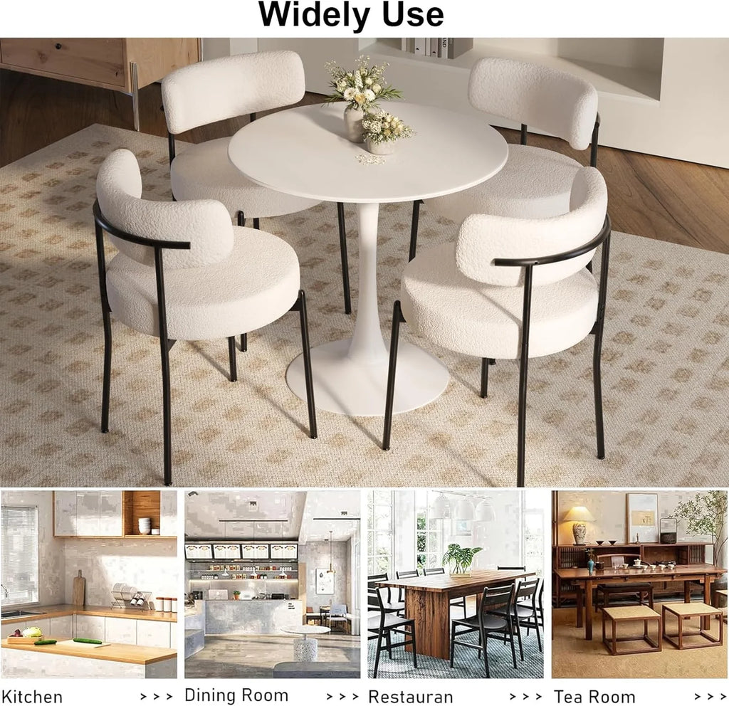 Round Dining Table Set for 2, 3 Pieces White A272532