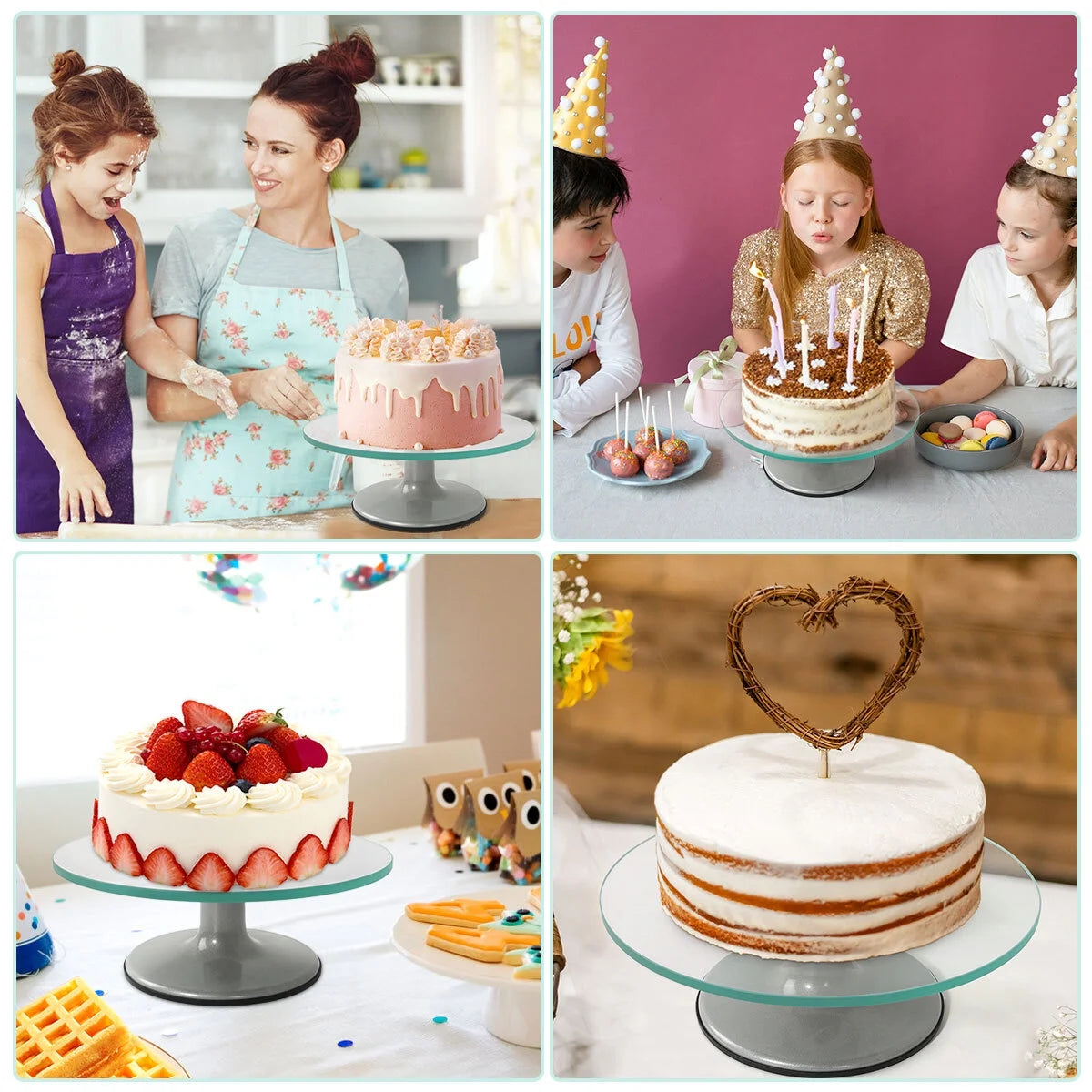 12" Glass Rotating Cake Stand Q5257