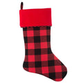 Red and White Polyester Buffalo Check Stocking 4-Pack D521