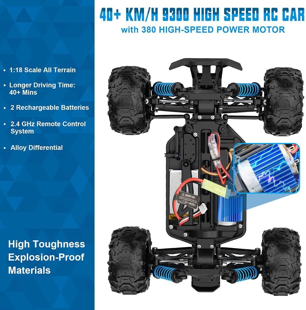 1:18 Scale 4WD RC Monster Truck with Two Rechargeable Batteries E157269