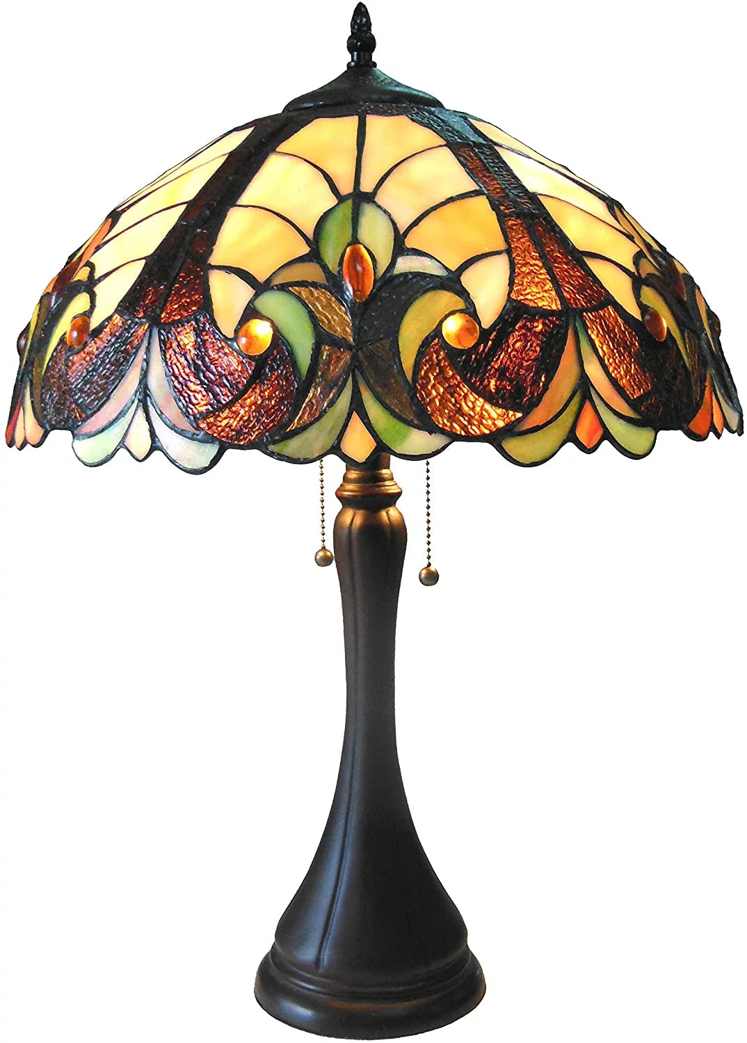 2 Light Victorian Table Lamp 16" Shade E71947