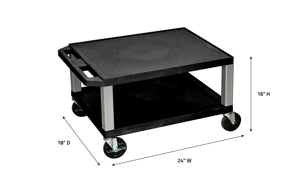 Black 2 Shelf AV Cart E97987
