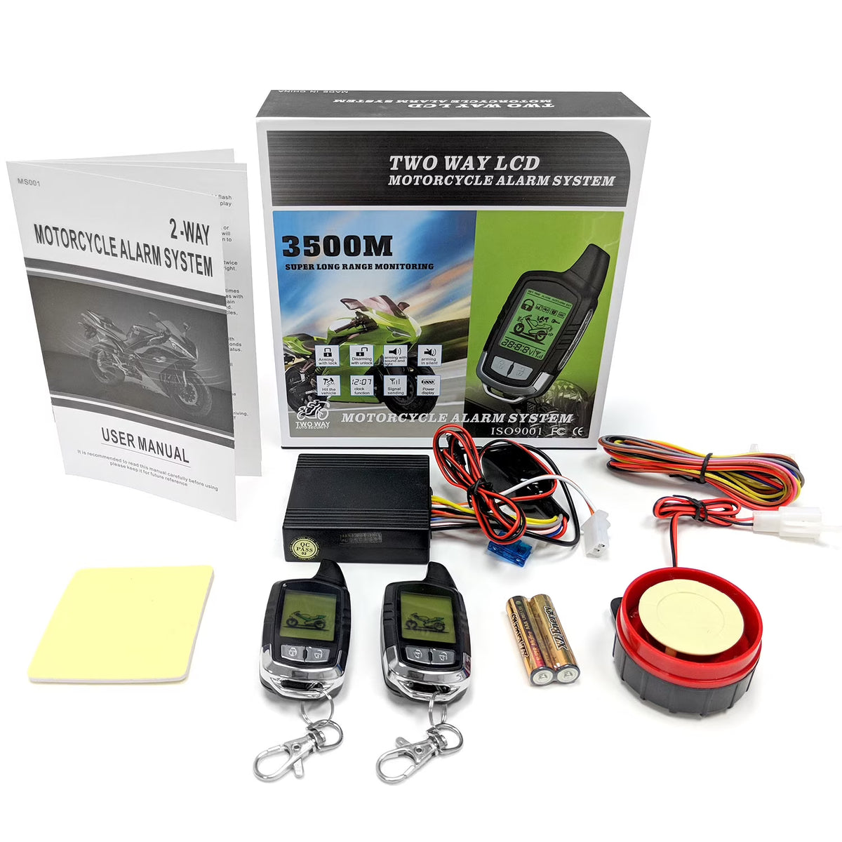 2 Way Motorcycle Alarm Pager Remote Engine Start I801026
