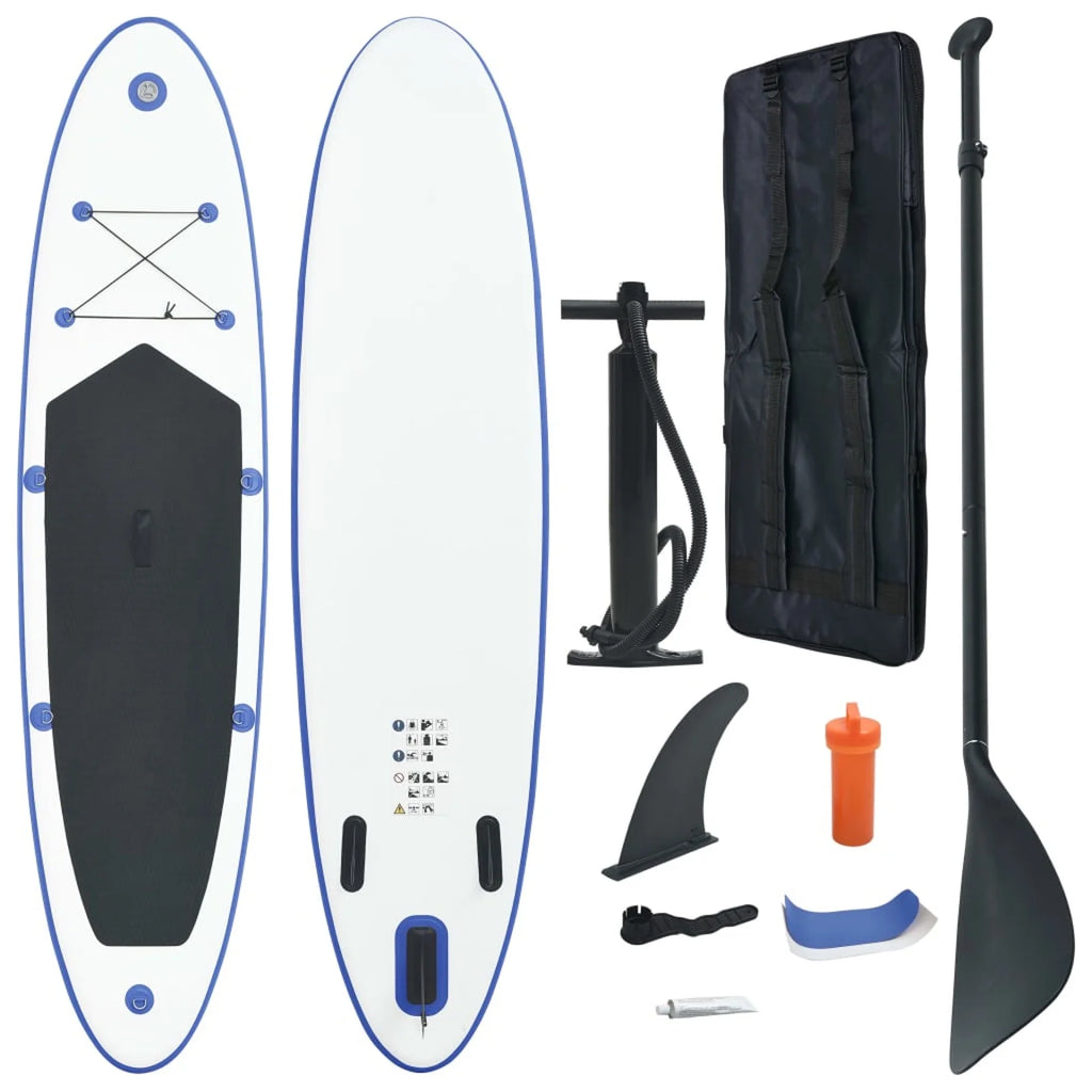 Blue and White Inflatable Paddleboard Set J117464