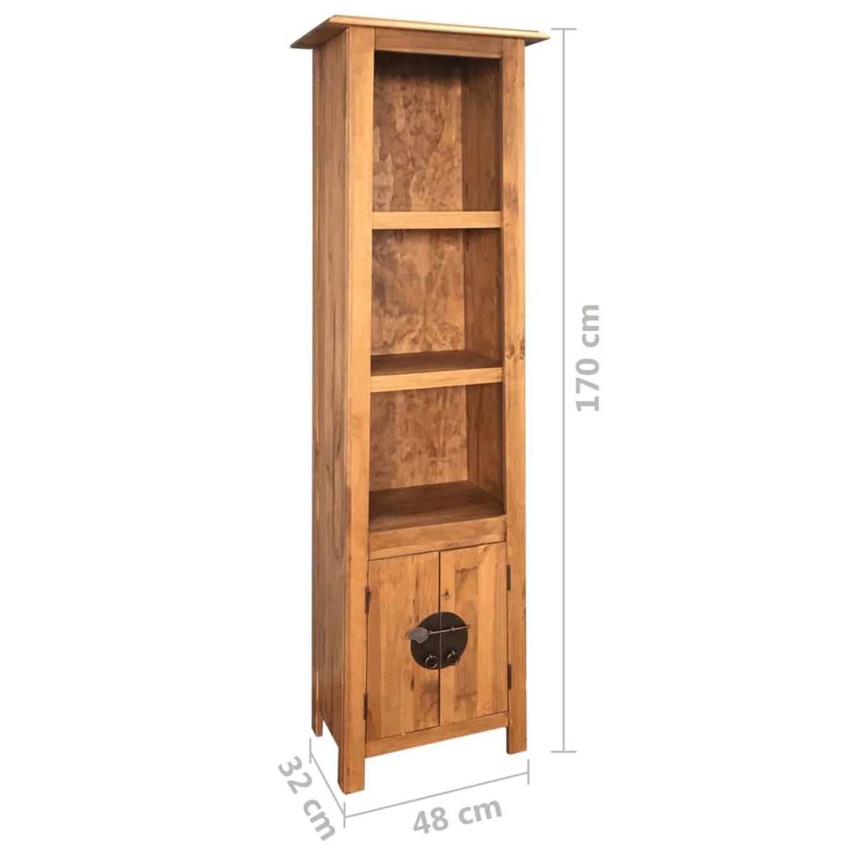Freestanding Recycled Pinewood Bathroom Cabinet with Shelves D8166