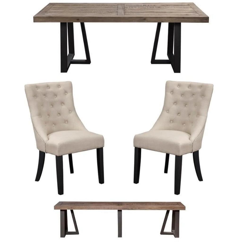 4 Piece Dining Table Side Chairs and Bench Set B901934