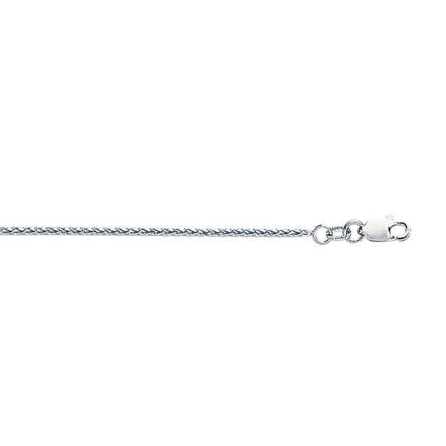 18K White Gold Round Wheat Chain with Lobster Clasp M707104