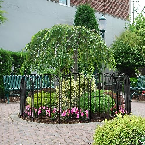 Black 24 Pack Rustproof Metal Garden Fence X2450